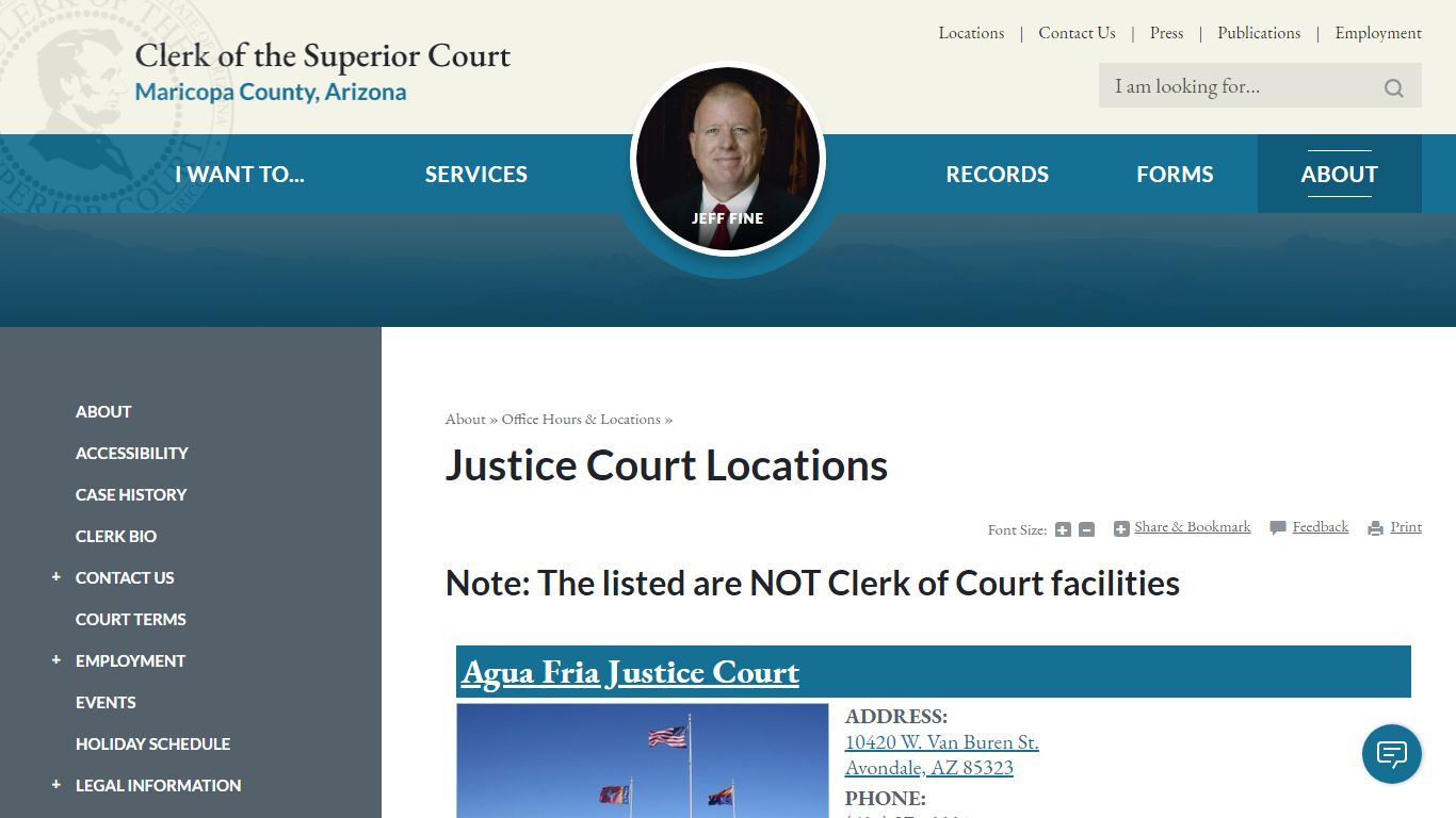 Justice Court Locations | Maricopa County Clerk of Superior Court